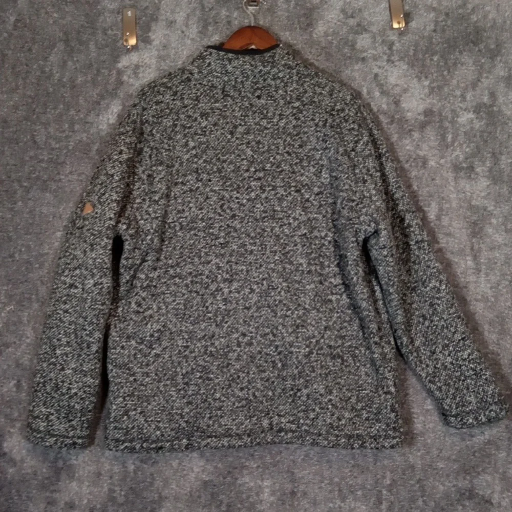 Orvis Men's Black and Gray Zip Up Sweater Fleece Sherpa Lining Size XL